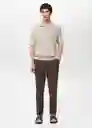 Pantalón Delave Chocolate Talla 40 Hombre Mango