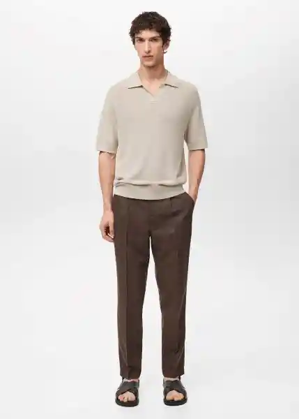 Pantalón Delave Chocolate Talla 40 Hombre Mango