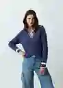 Blusa Tejido Mujer Azul Cetaceo Talla M/L Naf Naf