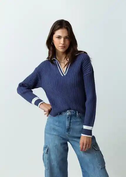Blusa Tejido Mujer Azul Cetaceo Talla M/L Naf Naf