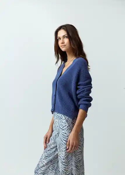Blusa Tejido Mujer Azul Cetaceo Talla S 482G033 Naf Naf