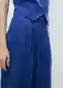 Pantalón Bonnie Azul Talla 38 Mujer Mango