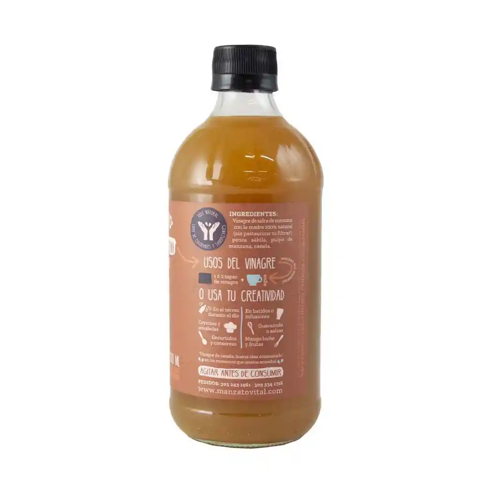 Manzato Vinagre Manzana Canela-penca Sabila Botella 500 Ml