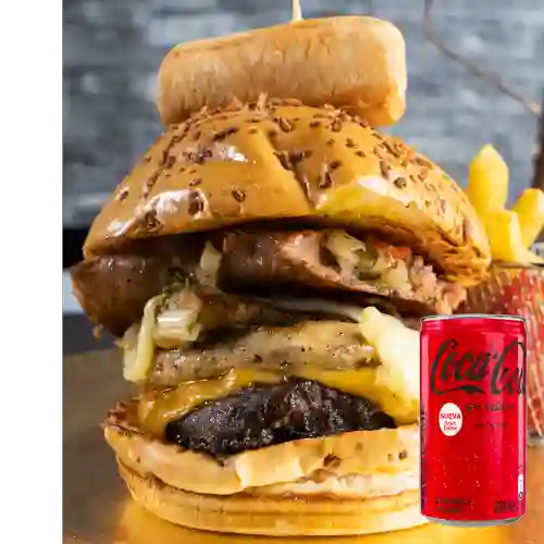 Combo Mega Burger + Coca Cola Sin Azúcar 235ML