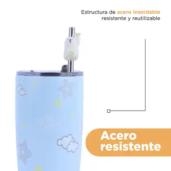 Termo Osos Escandalosos 4.0 Con Pitillo Oso Polar Miniso