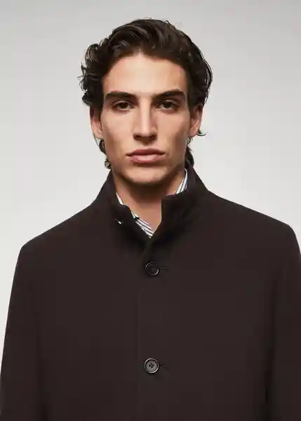Abrigo Funnel-I Chocolate Talla S Hombre Mango