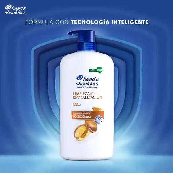 Shampoo Head Shoulders Limpieza y Revitalizacion Aceite de Argan Control Caspa Champu Head and Shoulders 1000 ml