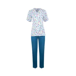 Laborem Conjunto Blusa V Pantalón Estampado Talla L