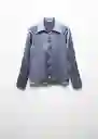 Camisa Ninfa Azul Talla L Mujer Mango