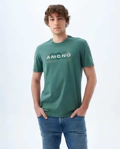 Camiseta Hombre Color Verde Talla L 849F003 Americanino