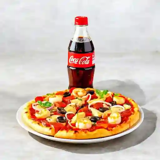 Pizza especial caracol+cocacola org600ml
