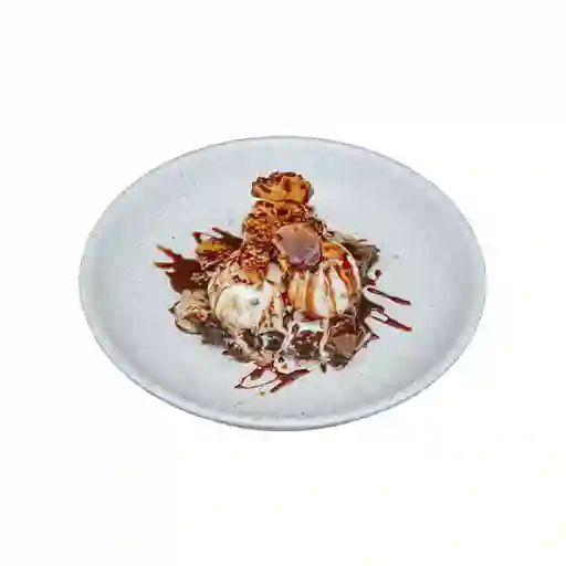 Brownie con helado