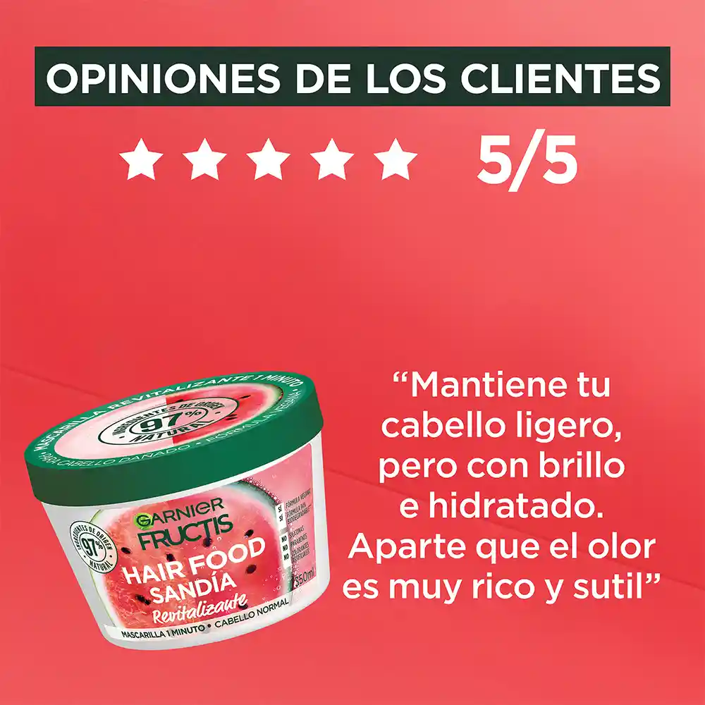 Tratamiento Capilar Hair Foof Garnier Sandía Revitalización