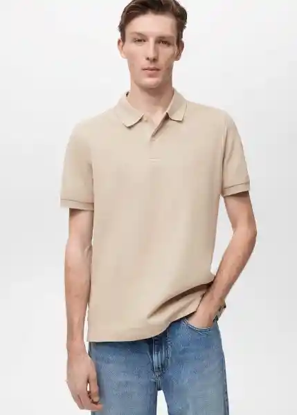 Camiseta Polo Rea Crudo Talla XL Hombre Mango