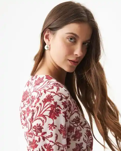 Vestido Long Floral Print Dress Blanco Celaje Claro XS Chevignon