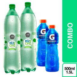 Combo Gatorade Blue 500 mL + H2Oh Lima Limón 1.5 L