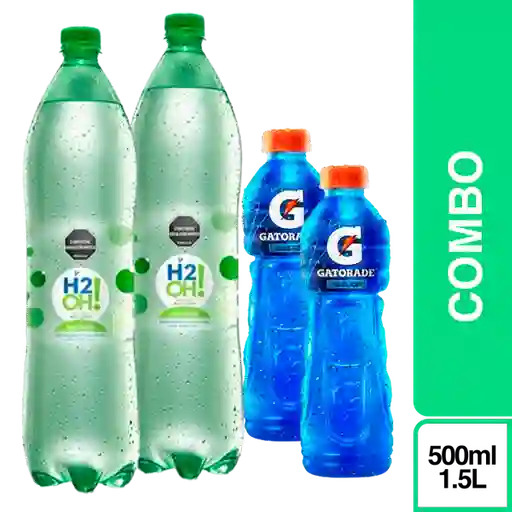 Combo Gatorade Blue 500 mL + H2Oh Lima Limón 1.5 L