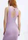 Vestido Vals Malva Talla M Mujer Mango