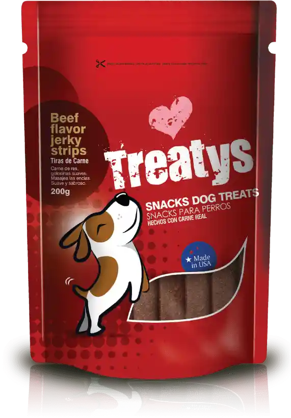 Treatys Snack para Perro Beef Jerky Strips Tiras de Carne