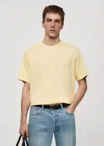 Camiseta Sugar Amarillo Pastel Talla XL Hombre Mango