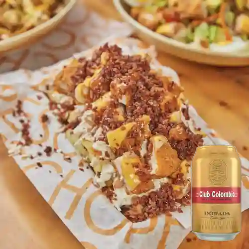 Combo Papas Chicken Fries + Club col. Dorada Lta 330ml
