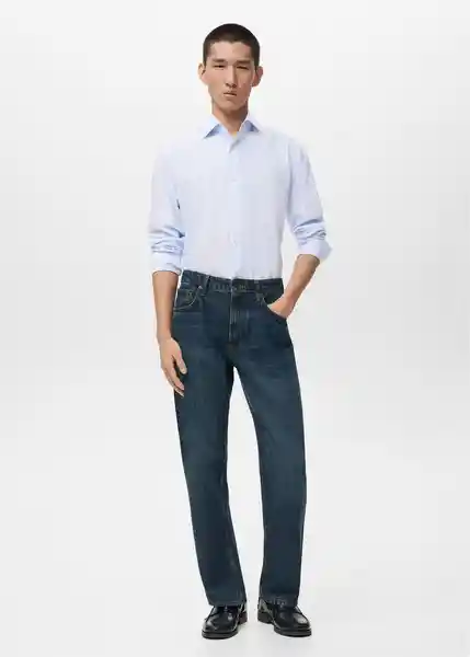 Camisa Vecchia Celeste Talla Xxl Hombre Mango