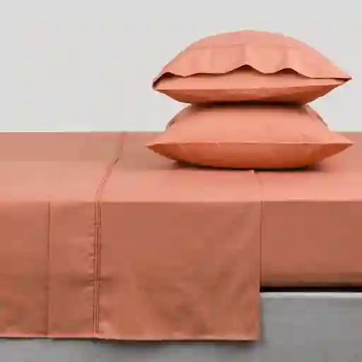 Set Sábanas 144 Hilos Naranja King XL Diseño 0112 Casaideas