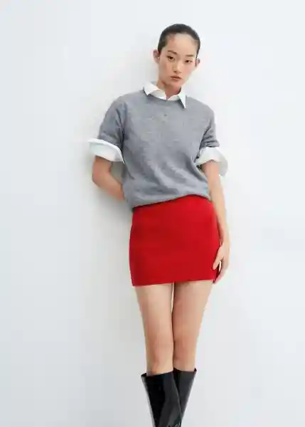 Falda Chilly Rojo Talla L Mujer Mango