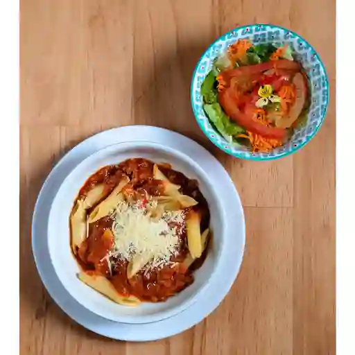 Pasta boloñesa corta