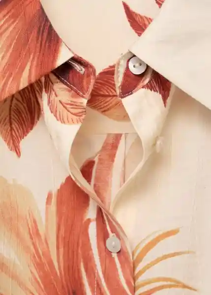 Camisa Palm Off White Talla S Mujer Mango