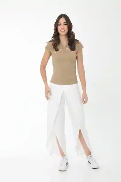 Belife Pantalón Largo Mujer Ivory Abierto Talla M