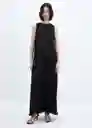 Vestido Linda-A Negro Talla M Mujer Mango