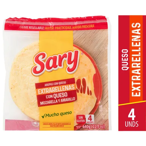 Sary Arepas Extrarellenas con Queso Mozzarella y Amarillo