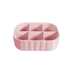 Organizador Plástico Con Compartimento Macaron Rosa Miniso