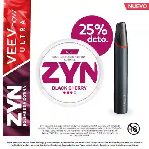 Combo ZYN Cereza Negra 6 mg + Veev Ultra