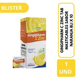 Gingipharm C Zinc Comprimido Masticable Multiple Sabor a Naranja