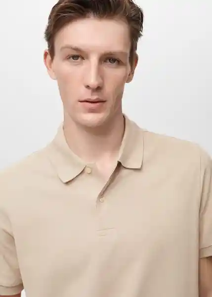 Camiseta Polo Rea Crudo Talla M Hombre Mango
