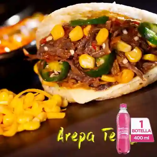 Combo Arepa Texas + Postobón Manzana 400 ml