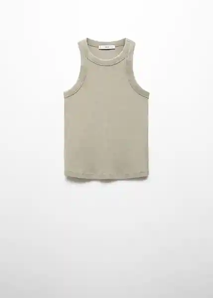 Top Boniw Khaki Talla S Mujer Mango