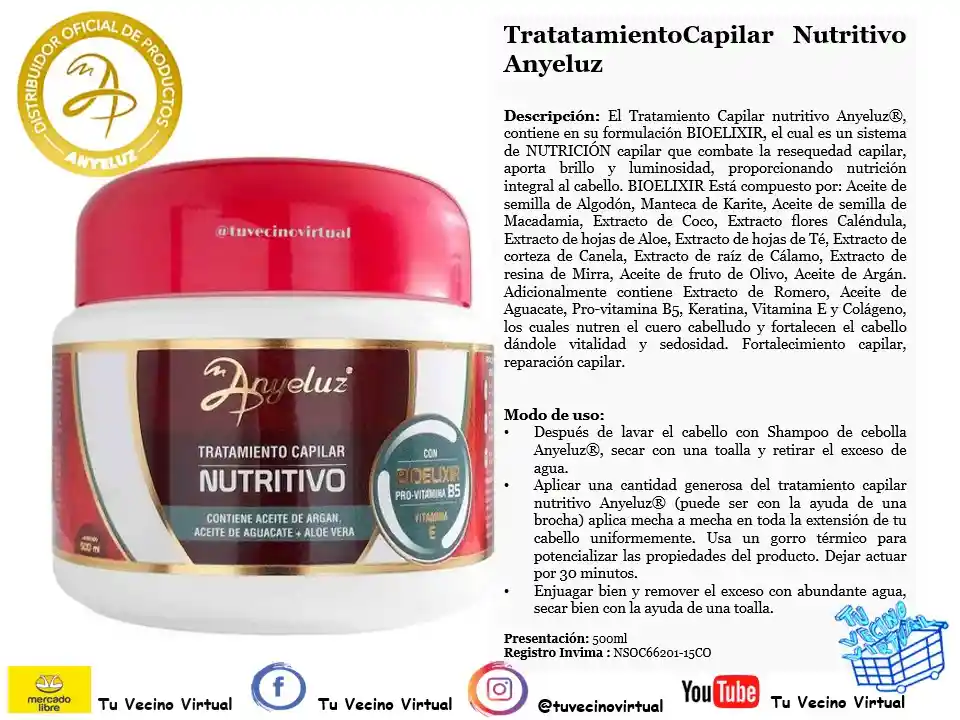 ANYELUZ Tratamiento Capilar Nutritivo