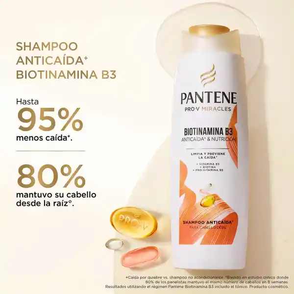 Shampoo Anticaída+ Pantene Biotinamina B3 Cabello Débil 300 mL