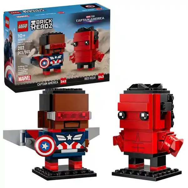 Set de Construcción Figuras Del Capitán América y Hulk Rojo Lego