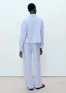 Pantalón Maneli Azul Talla 40 Mujer Mango