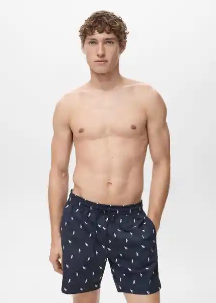 Short Concha Navy Talla XL Hombre Mango