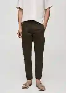 Pantalón Zeus Khaki Talla 42 Hombre Mango