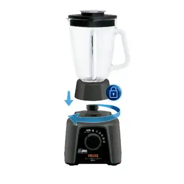 Imusa Licuadora Negra Powermix Glass 5 Velocidades