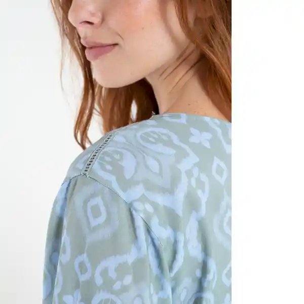  Camisa Petra Mujer Verde Escarchado Claro Talla L Naf-Naf 
