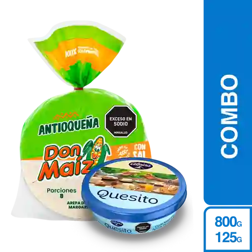 Combo Alpina Quesito Fresco + Antioqueña Arepa Don Maiz 8 Und