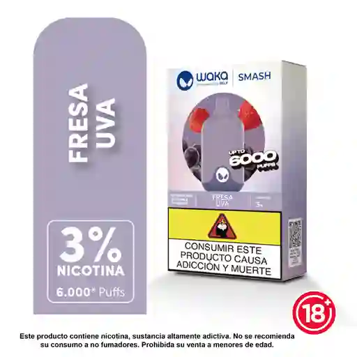 WAKA Smash Vape Strawberry Grape 3% 6.000 puffs