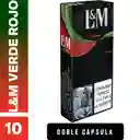 L&M Verde Rojo x 10 Cigarrillos